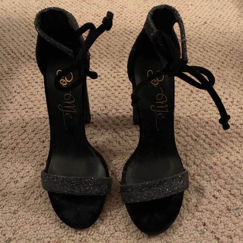 Navy blue sequins heels